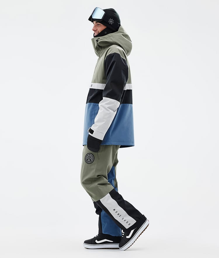 Dope Legacy Track Snowboardjakke Herre Greenish/Light Grey/Black/Blue Steel Renewed, Bilde 4 av 8