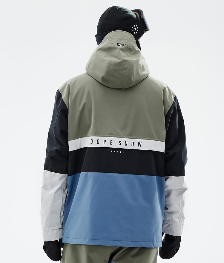 Dope Legacy Track Snowboardjakke Herre Greenish/Light Grey/Black/Blue Steel Renewed, Bilde 7 av 8