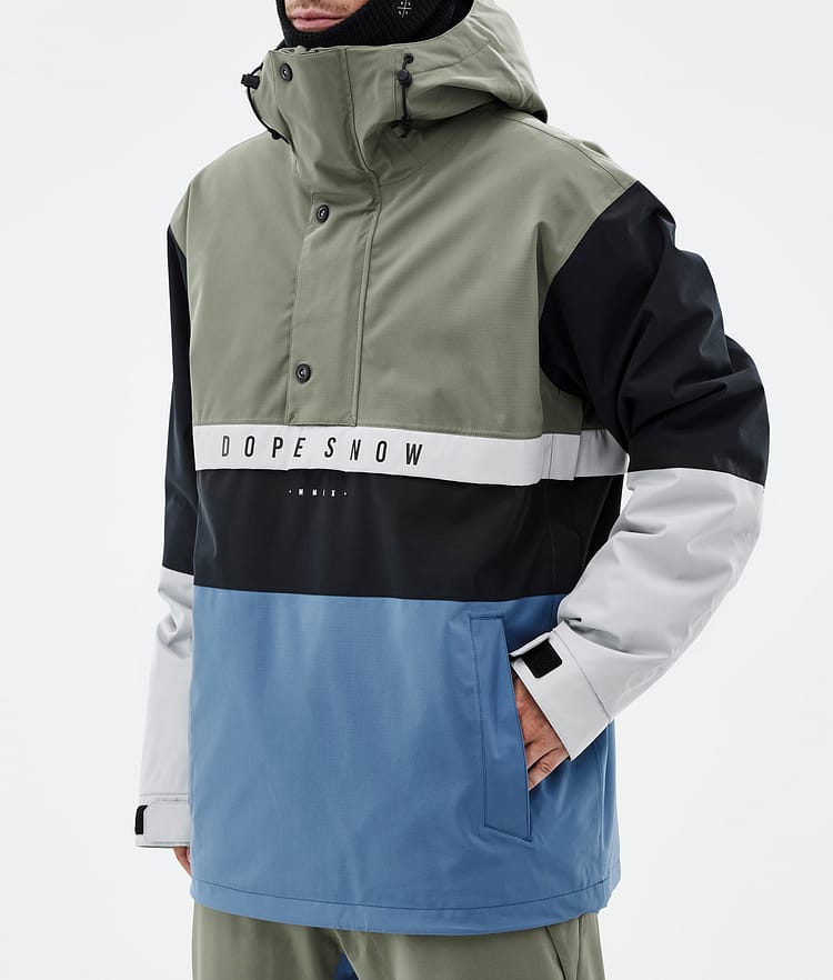 Dope Legacy Track Snowboardjakke Herre Greenish/Light Grey/Black/Blue Steel Renewed, Bilde 8 av 8