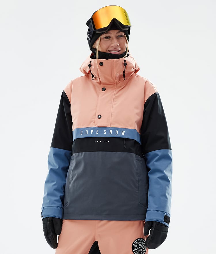 Dope Legacy Track W Snowboardjakke Dame Faded Peach/Blue Steel/Black/Metal Blue, Bilde 1 av 8