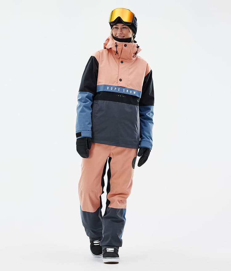 Dope Legacy Track W Snowboardjakke Dame Faded Peach/Blue Steel/Black/Metal Blue, Bilde 2 av 8