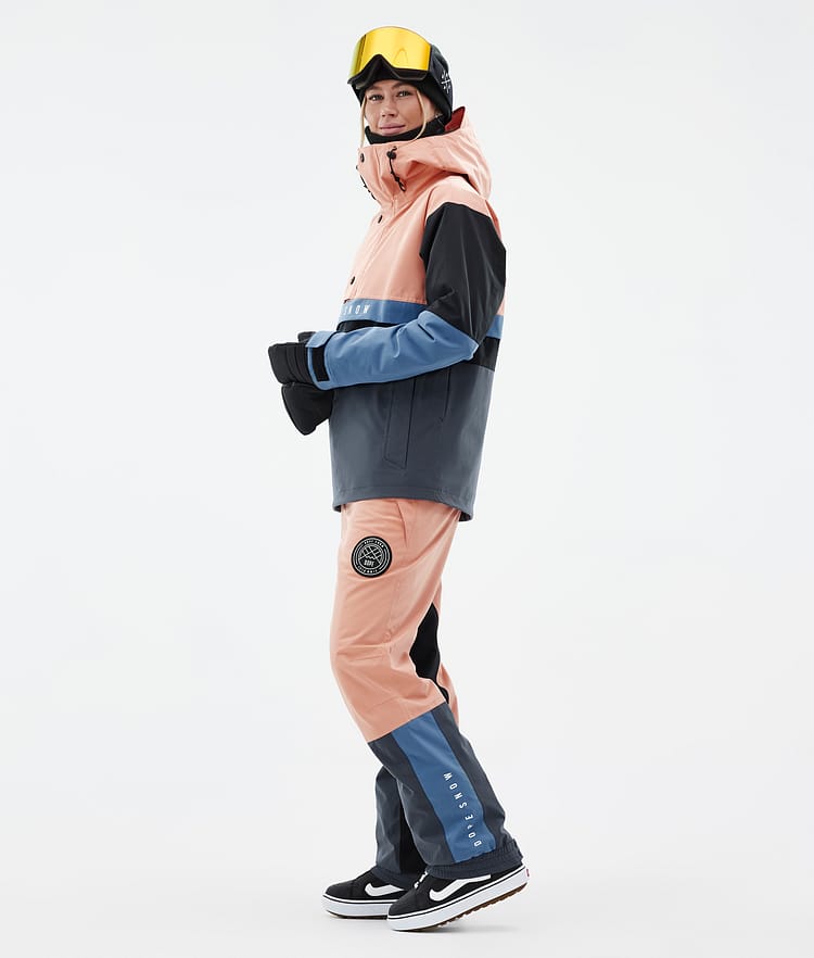 Dope Legacy Track W Snowboardjakke Dame Faded Peach/Blue Steel/Black/Metal Blue, Bilde 3 av 8