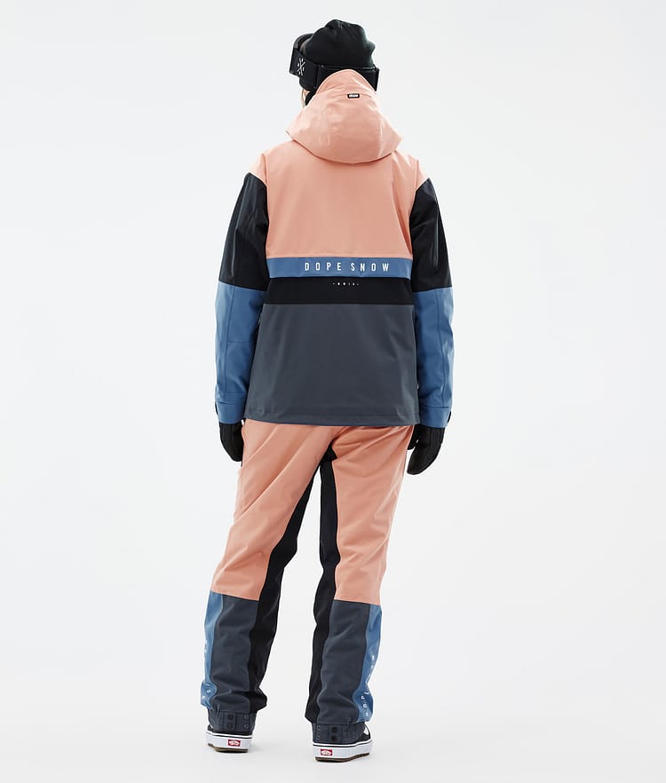 Dope Legacy Track W Snowboardjakke Dame Faded Peach/Blue Steel/Black/Metal Blue, Bilde 4 av 8