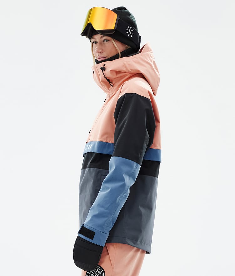 Dope Legacy Track W Snowboardjakke Dame Faded Peach/Blue Steel/Black/Metal Blue, Bilde 5 av 8