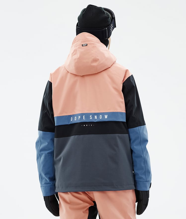 Dope Legacy Track W Snowboardjakke Dame Faded Peach/Blue Steel/Black/Metal Blue, Bilde 6 av 8