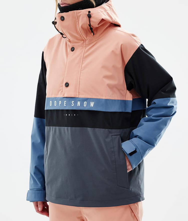 Dope Legacy Track W Snowboardjakke Dame Faded Peach/Blue Steel/Black/Metal Blue, Bilde 7 av 8