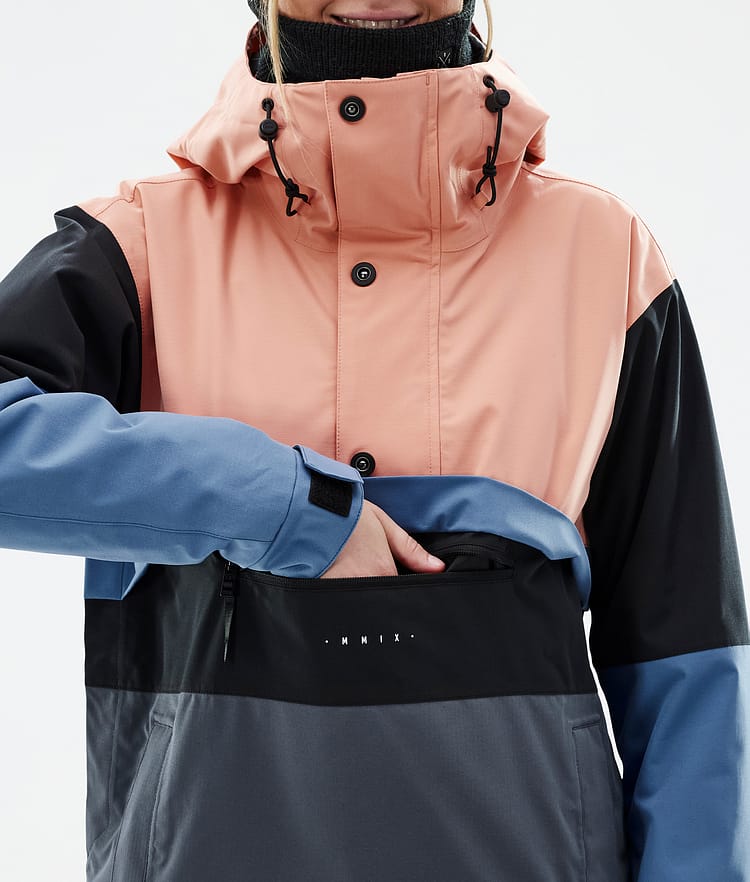 Dope Legacy Track W Snowboardjakke Dame Faded Peach/Blue Steel/Black/Metal Blue, Bilde 8 av 8
