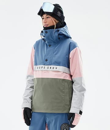 Dope Legacy Track W Snowboardjakke Dame Blue Steel/Light Grey/Soft Pink/Greenish Renewed