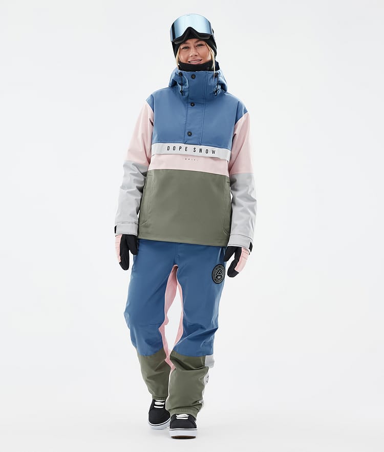 Dope Legacy Track W Snowboardjakke Dame Blue Steel/Light Grey/Soft Pink/Greenish Renewed, Bilde 2 av 8