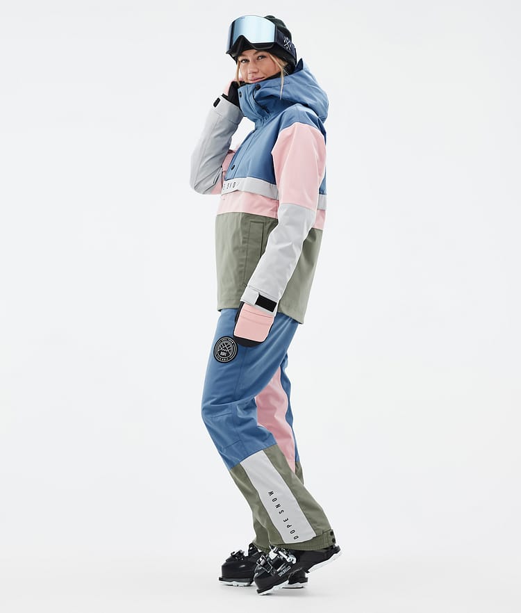 Dope Legacy Track W Skijakke Dame Blue Steel/Light Grey/Soft Pink/Greenish, Bilde 3 av 8
