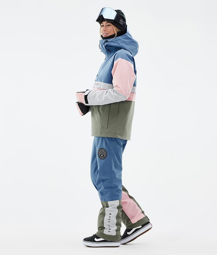 Dope Legacy Track W Snowboardjakke Dame Blue Steel/Light Grey/Soft Pink/Greenish Renewed, Bilde 3 av 8