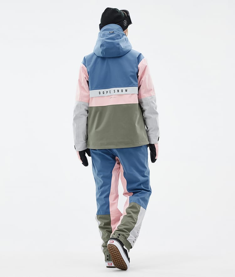 Dope Legacy Track W Snowboardjakke Dame Blue Steel/Light Grey/Soft Pink/Greenish Renewed, Bilde 4 av 8