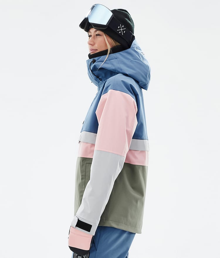 Dope Legacy Track W Snowboardjakke Dame Blue Steel/Light Grey/Soft Pink/Greenish Renewed, Bilde 5 av 8