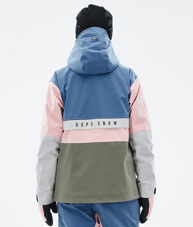 Dope Legacy Track W Snowboardjakke Dame Blue Steel/Light Grey/Soft Pink/Greenish Renewed, Bilde 6 av 8