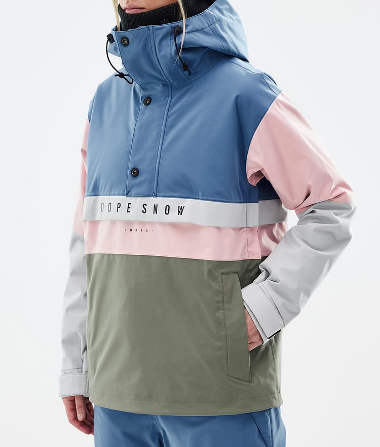 Dope Legacy Track W Snowboardjakke Dame Blue Steel/Light Grey/Soft Pink/Greenish Renewed, Bilde 7 av 8
