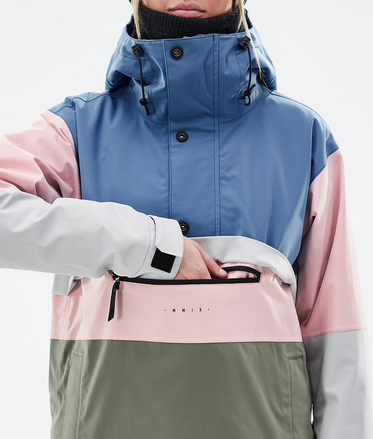 Dope Legacy Track W Snowboardjakke Dame Blue Steel/Light Grey/Soft Pink/Greenish Renewed, Bilde 8 av 8
