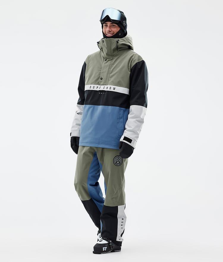 Dope Blizzard Track Skibukse Herre Greenish/Light Grey/Black/Blue Steel