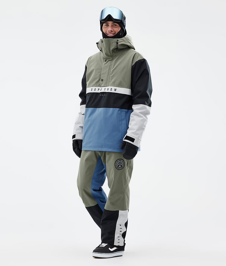 Dope Blizzard Track Snowboardbukse Herre Greenish/Light Grey/Black/Blue Steel