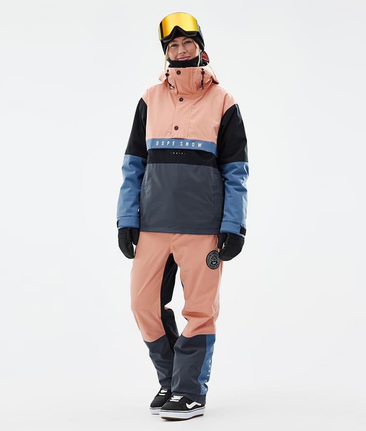 Dope Blizzard Track W Snowboardbukse Dame Faded Peach/Blue Steel/Black/Metal Blue