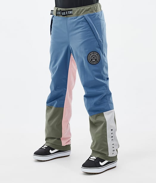 Dope Blizzard Track W Snowboardbukse Blue Steel/Light Grey/Soft Pink/Greenish