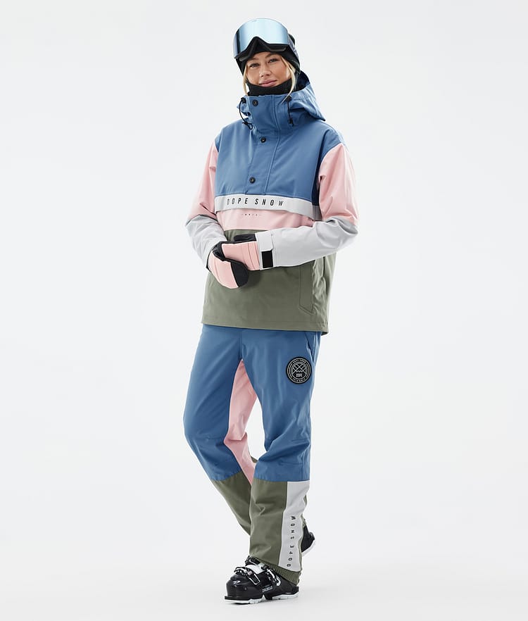 Dope Blizzard Track W Skibukse Dame Blue Steel/Light Grey/Soft Pink/Greenish