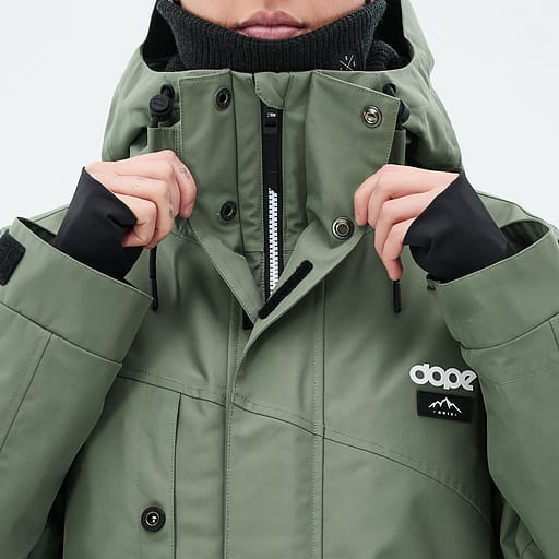 Glidelås foran med doble klaffer Hovedproduktdetaljbilde,