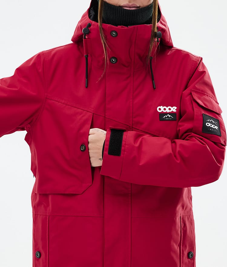 Dope Adept W Snowboardjakke Dame Deep Red Renewed, Bilde 8 av 9