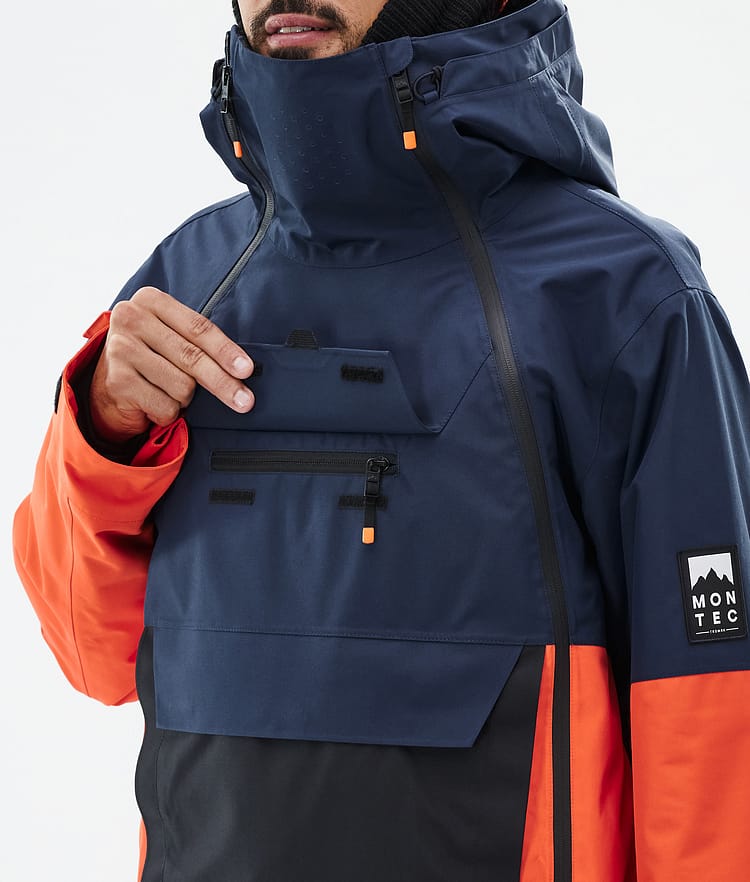 Montec Doom Snowboardjakke Herre Dark Blue/Black/Orange Renewed, Bilde 10 av 11