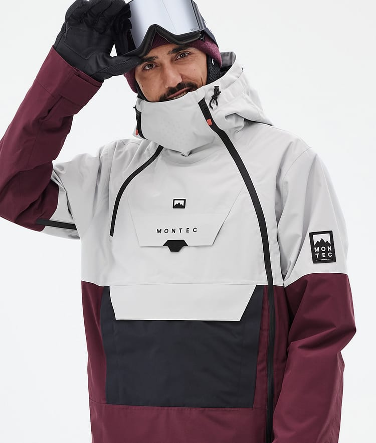 Montec Doom Snowboardjakke Herre Light Grey/Black/Burgundy Renewed, Bilde 2 av 11