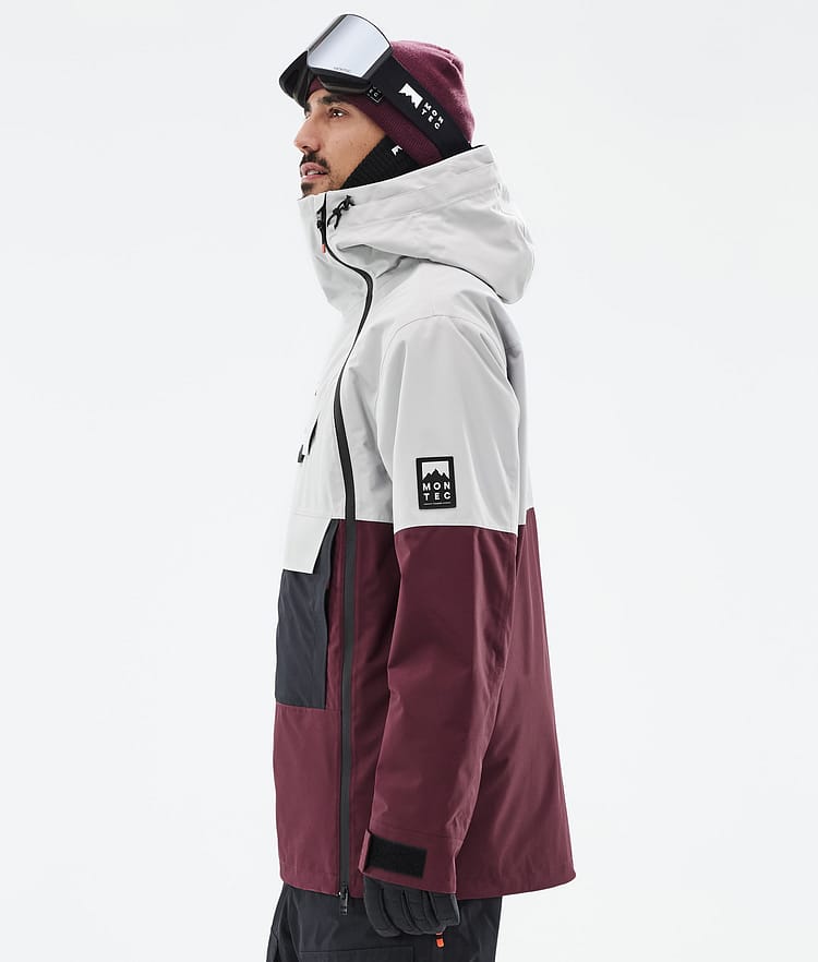 Montec Doom Snowboardjakke Herre Light Grey/Black/Burgundy Renewed, Bilde 6 av 11