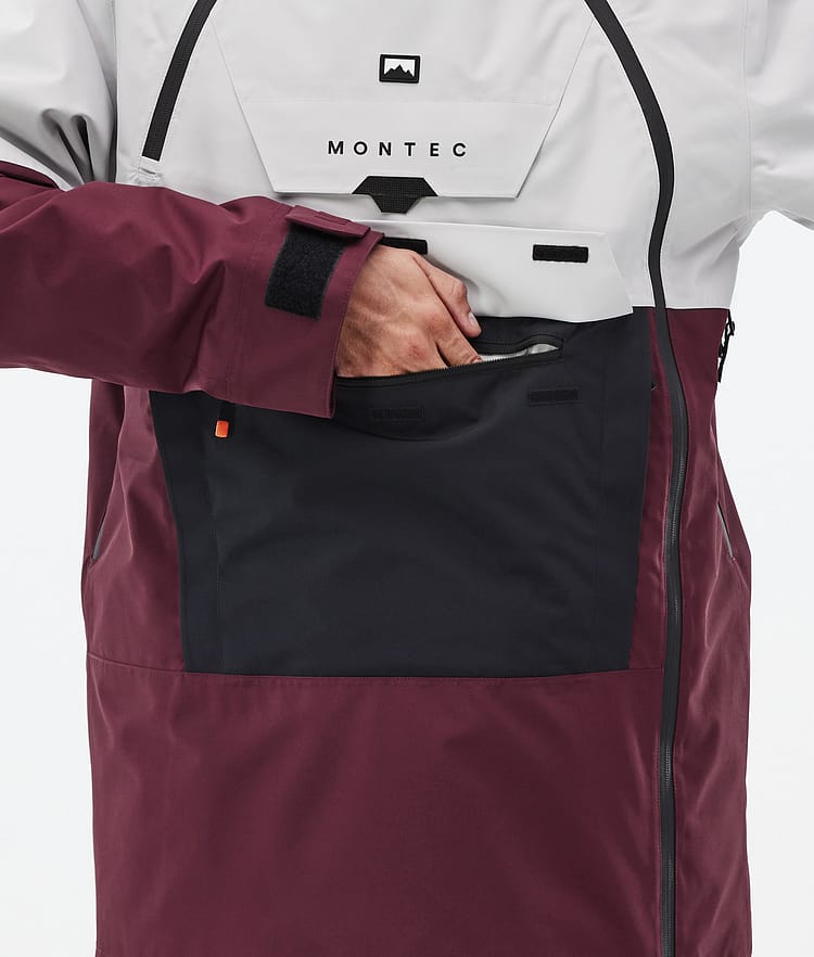 Montec Doom Snowboardjakke Herre Light Grey/Black/Burgundy Renewed, Bilde 9 av 11