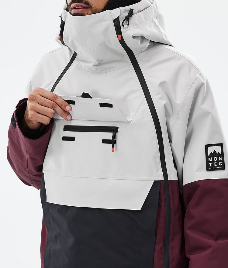 Montec Doom Snowboardjakke Herre Light Grey/Black/Burgundy Renewed, Bilde 10 av 11