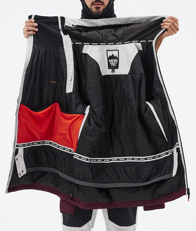 Montec Doom Snowboardjakke Herre Light Grey/Black/Burgundy Renewed, Bilde 11 av 11