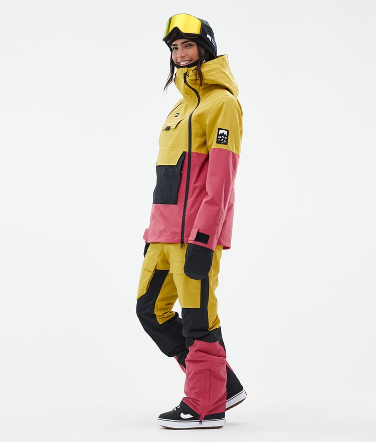 Montec Doom W Snowboardjakke Dame Yellow/Black/Light Red, Bilde 3 av 10