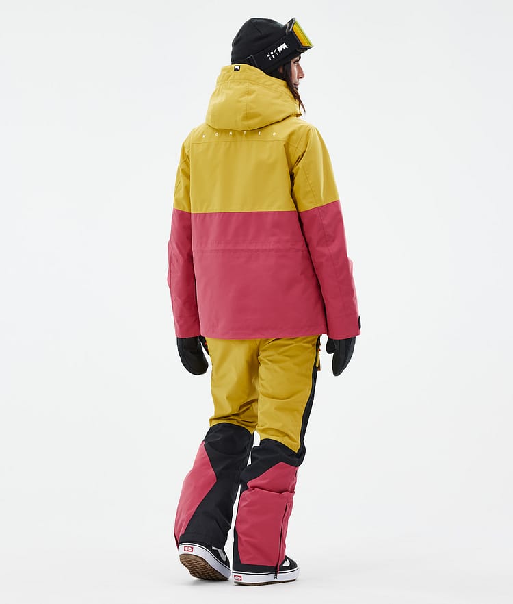Montec Doom W Snowboardjakke Dame Yellow/Black/Light Red, Bilde 4 av 10