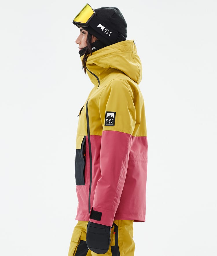 Montec Doom W Snowboardjakke Dame Yellow/Black/Light Red, Bilde 5 av 10