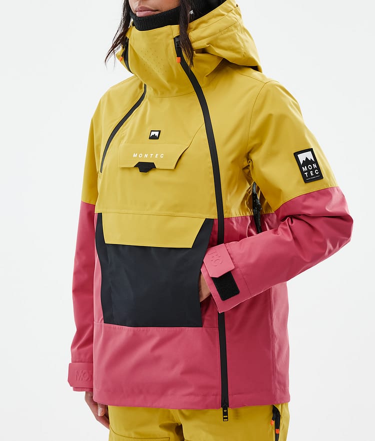 Montec Doom W Snowboardjakke Dame Yellow/Black/Light Red, Bilde 7 av 10