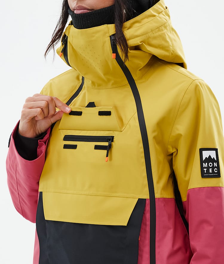Montec Doom W Snowboardjakke Dame Yellow/Black/Light Red, Bilde 9 av 10