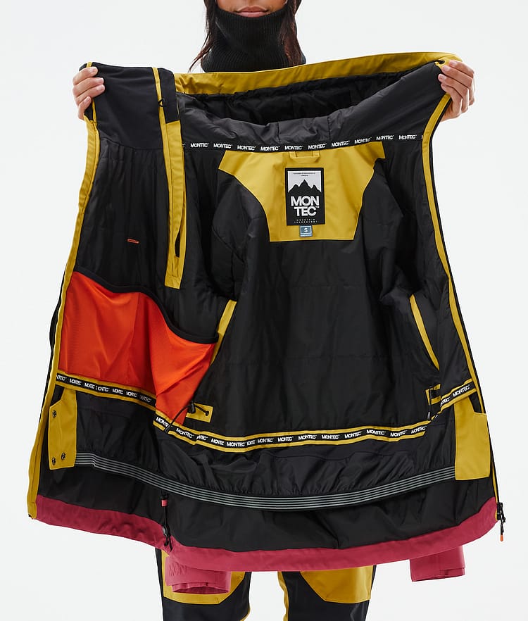 Montec Doom W Snowboardjakke Dame Yellow/Black/Light Red, Bilde 10 av 10