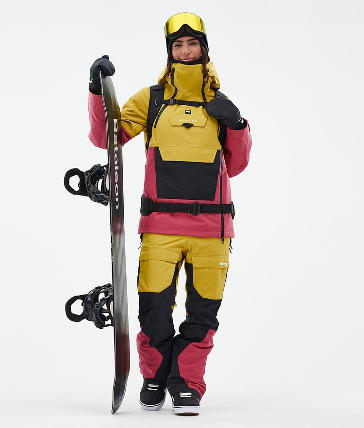 Montec Fawk W Snowboardbukse Dame Yellow/Black/Light Red Renewed, Bilde 2 av 7