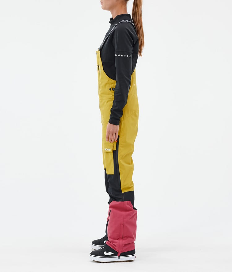Montec Fawk W Snowboardbukse Dame Yellow/Black/Light Red Renewed, Bilde 3 av 7