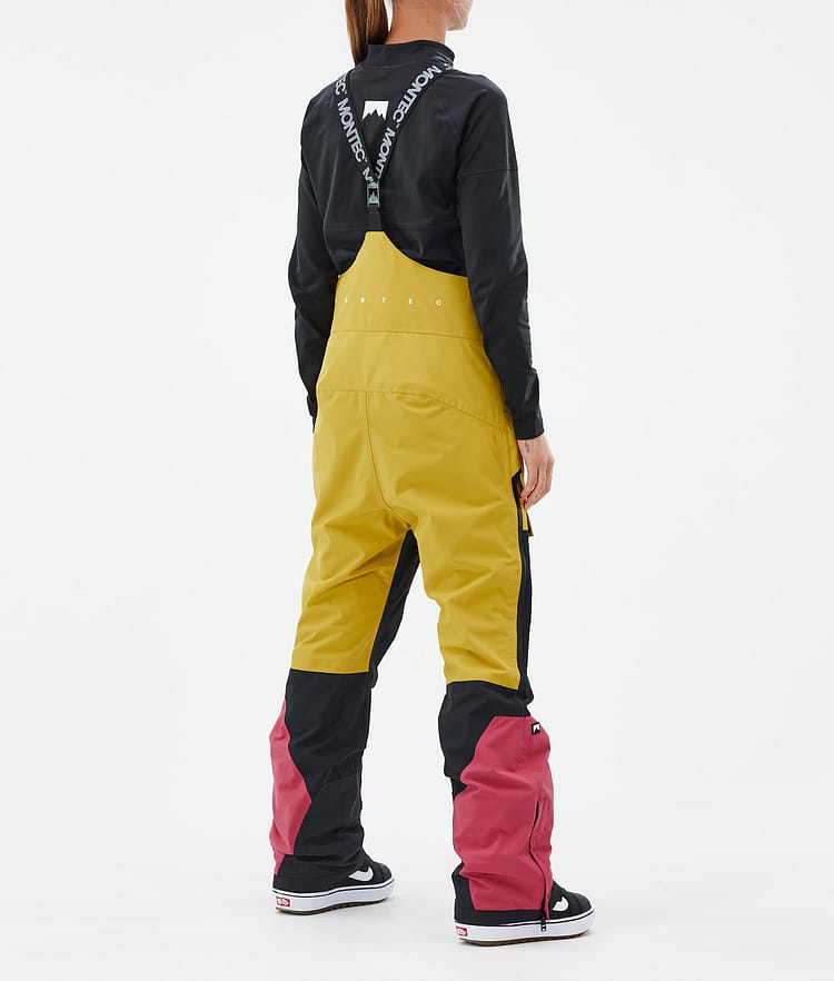 Montec Fawk W Snowboardbukse Dame Yellow/Black/Light Red Renewed, Bilde 4 av 7