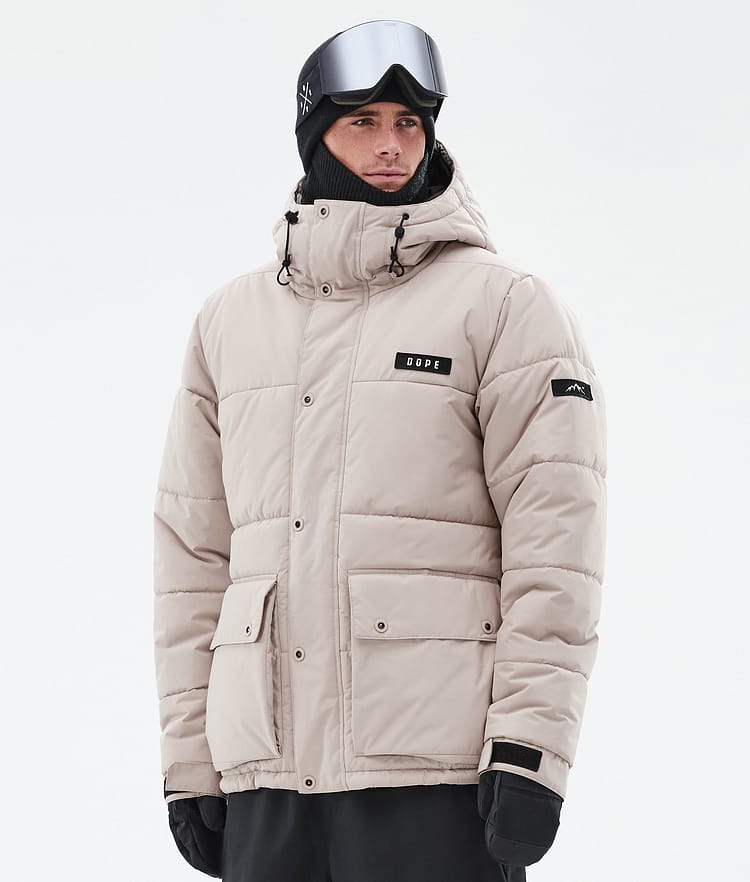 Dope Puffer Full Zip Snowboardjakke Herre Sand Renewed, Bilde 1 av 9