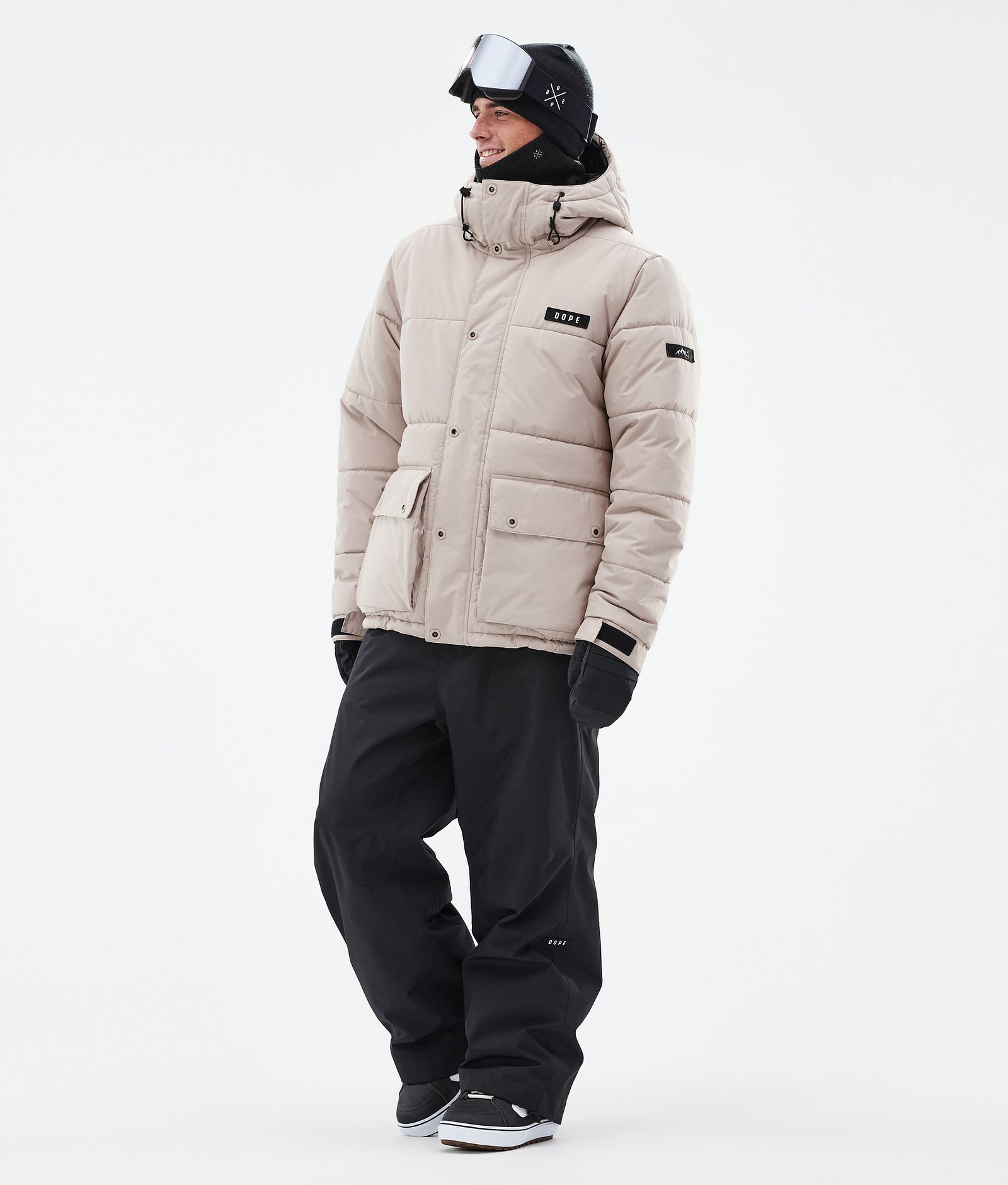 Dope Puffer Full Zip Snowboardjakke Herre Sand Renewed, Bilde 2 av 9