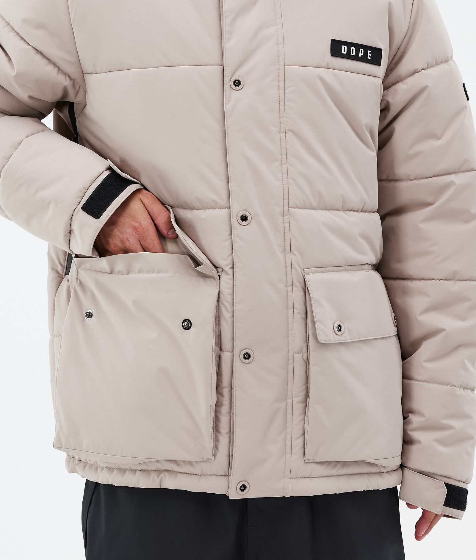 Dope Puffer Full Zip Snowboardjakke Herre Sand Renewed, Bilde 8 av 9