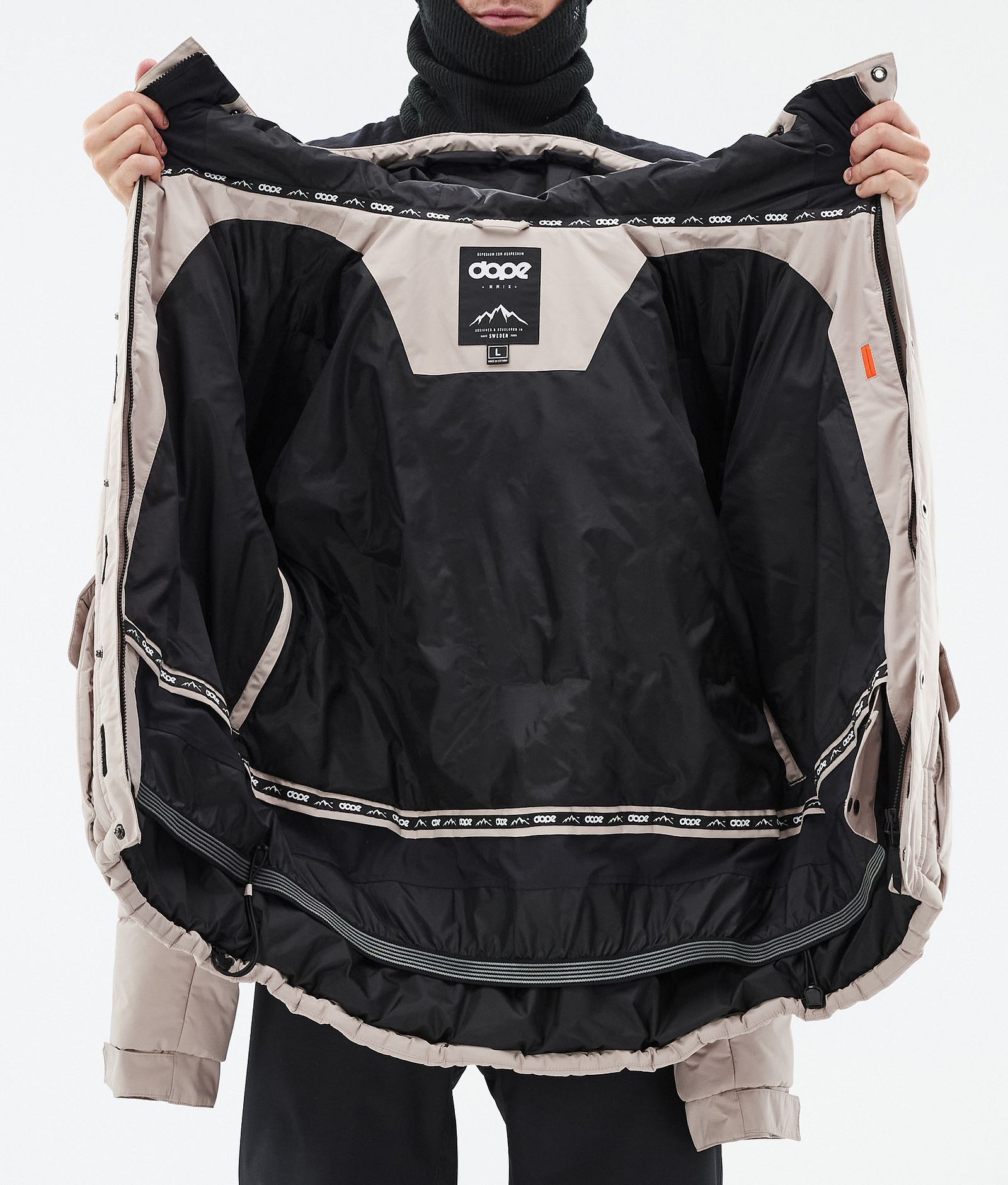 Dope Puffer Full Zip Snowboardjakke Herre Sand Renewed, Bilde 9 av 9