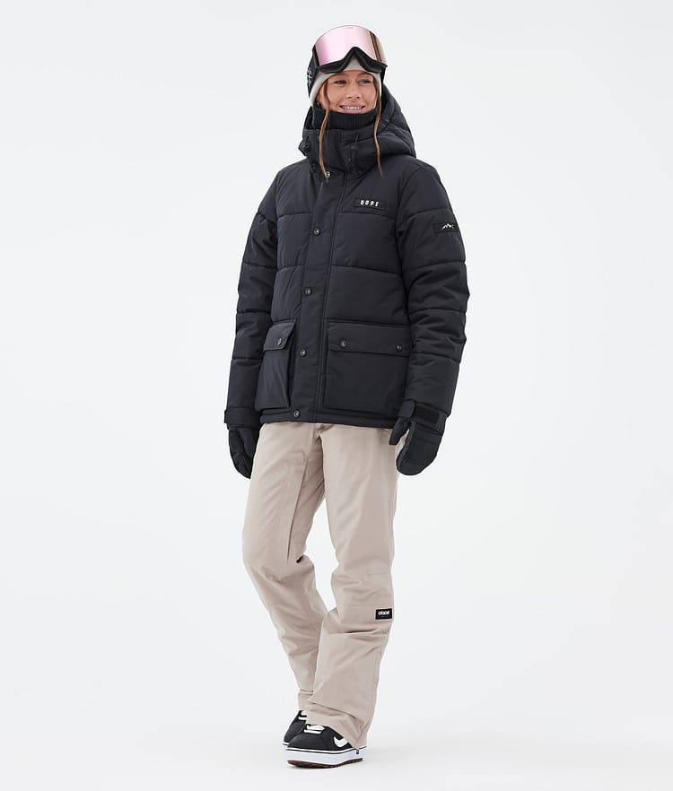 Dope Puffer W Full Zip 24 Snowboardjakke Dame Black Renewed, Bilde 2 av 9
