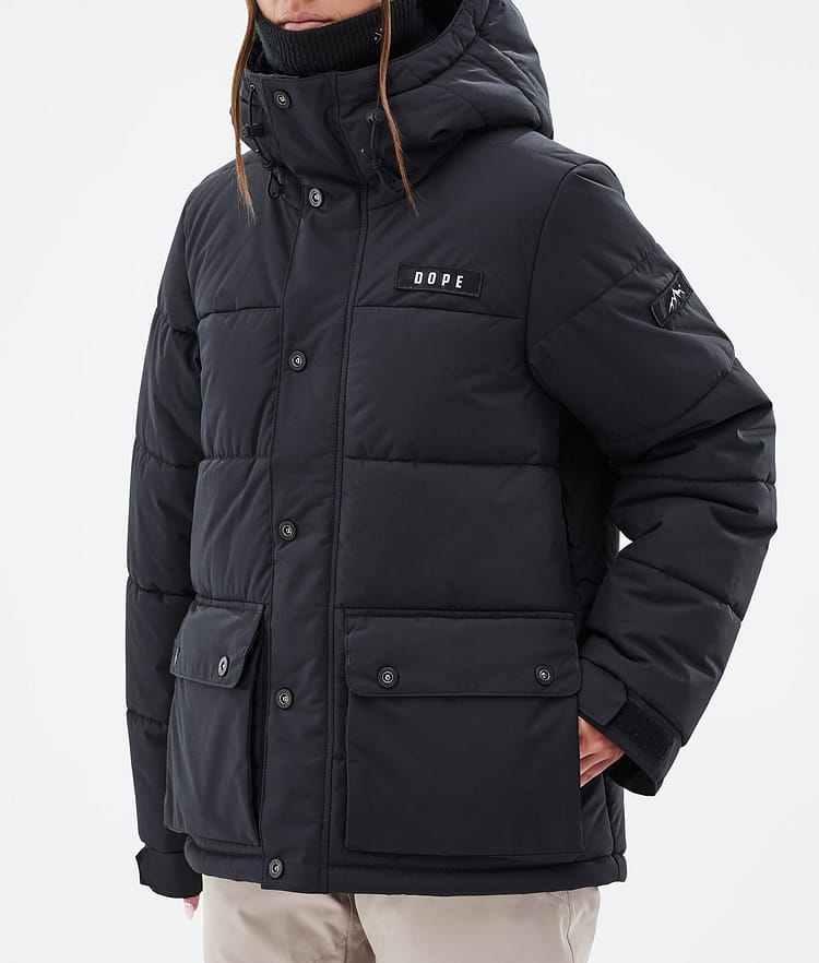 Dope Puffer W Full Zip 24 Snowboardjakke Dame Black Renewed, Bilde 7 av 9