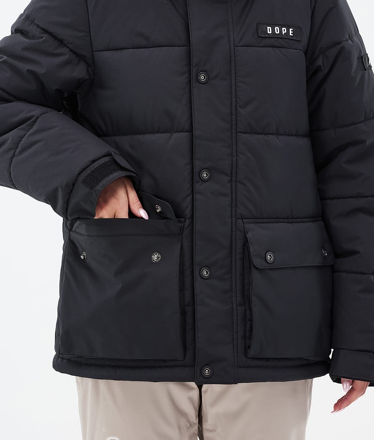 Dope Puffer W Full Zip 24 Snowboardjakke Dame Black Renewed, Bilde 8 av 9