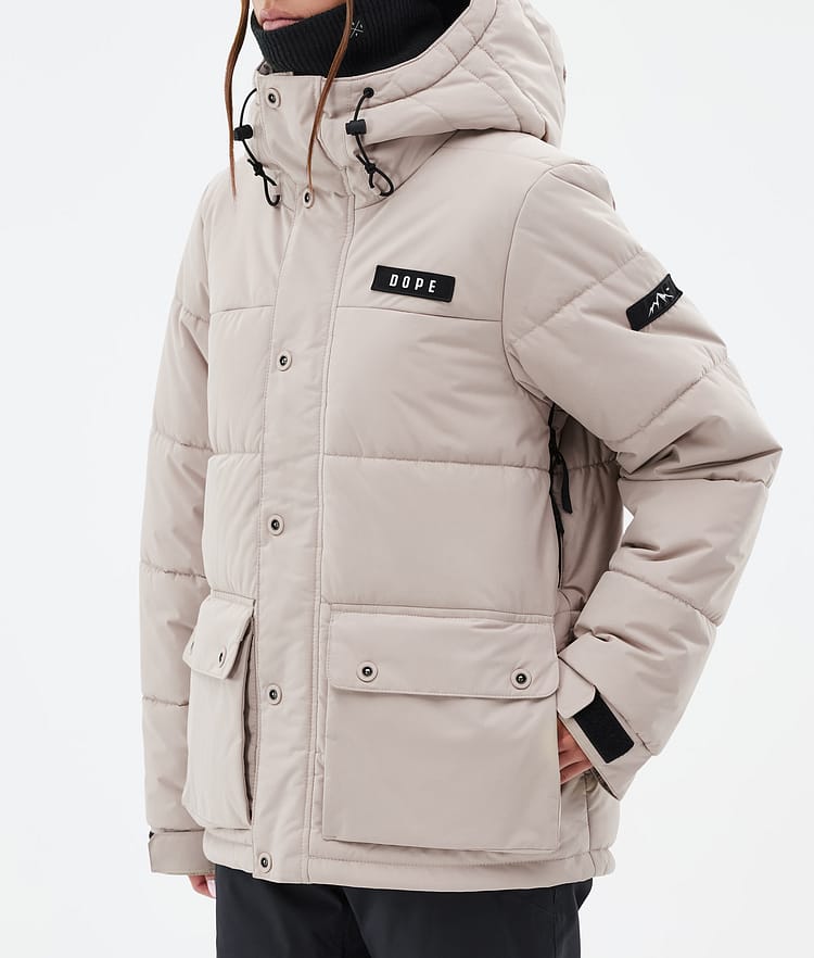 Dope Puffer W Full Zip 24 Snowboardjakke Dame Sand Renewed, Bilde 7 av 9